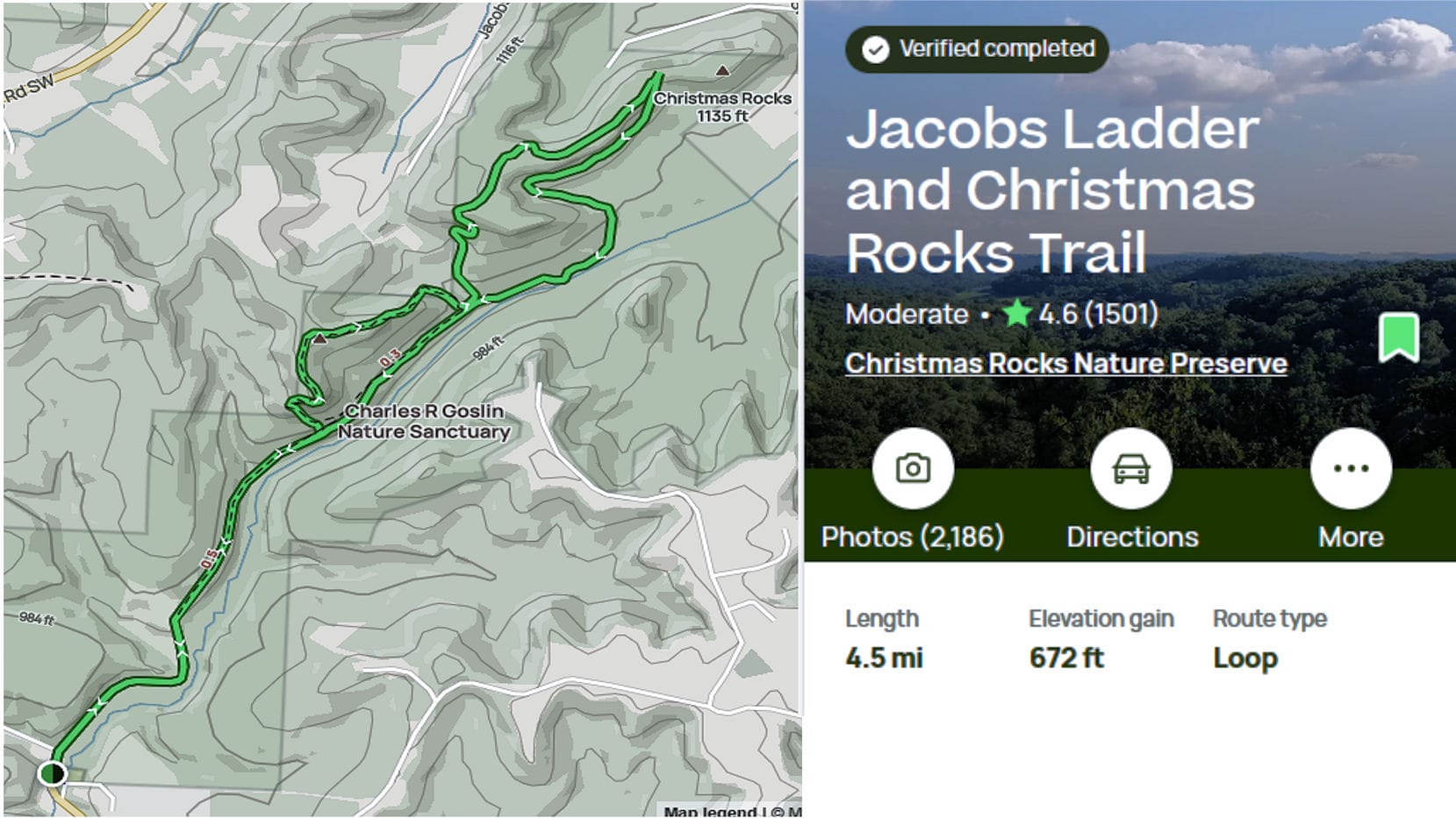 Christmas Rocks and Jacob's Ladder Hiking Trails