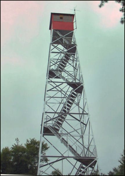 Ash Cave Fire Tower exterior in Hocking State Forest, Ohio