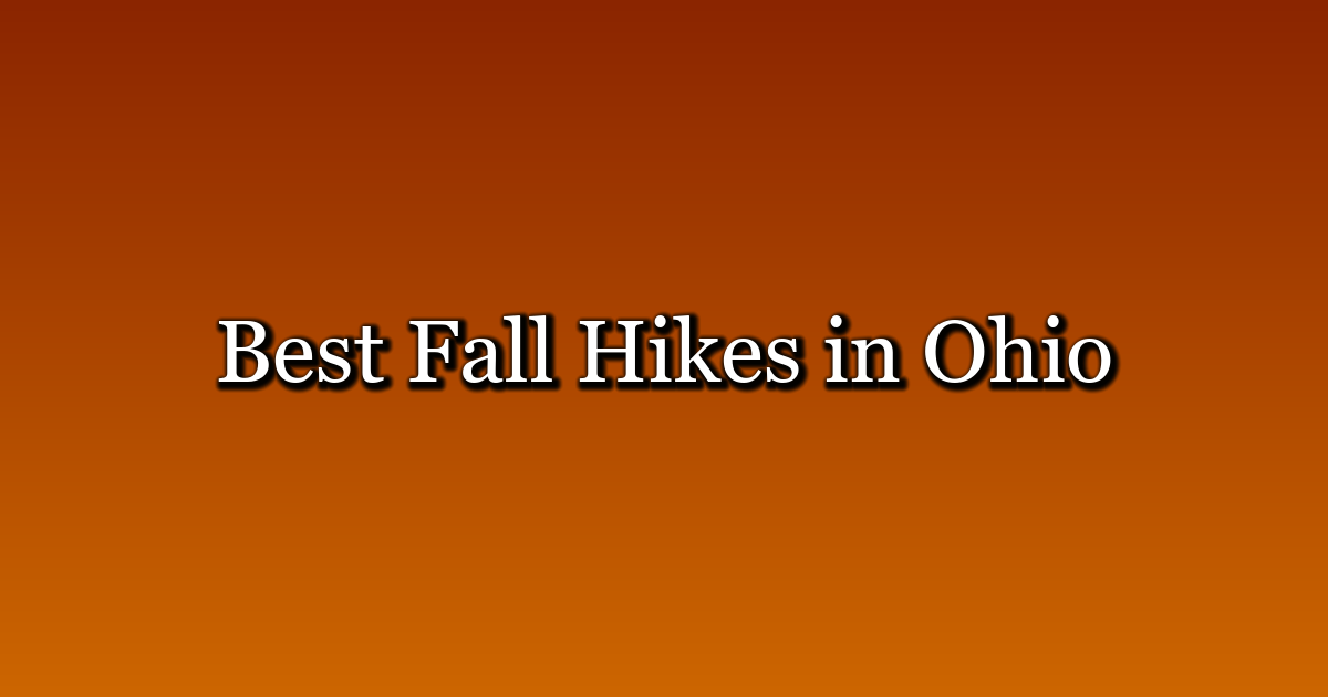 Best Fall Hikes in Ohio: 10 Trails for Peak Foliage