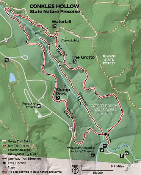 Conkle's Hollow trail map